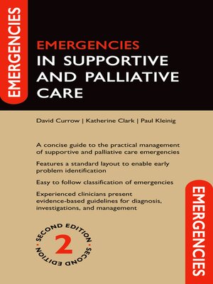 cover image of Emergencies in Supportive and Palliative Care